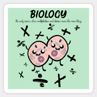 Multiply Your Cuteness: Biology's Adorable Mitosis Mayhem Sticker